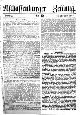 Aschaffenburger Zeitung Dienstag 12. November 1867