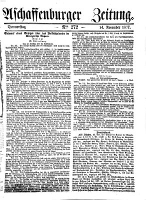 Aschaffenburger Zeitung Donnerstag 14. November 1867