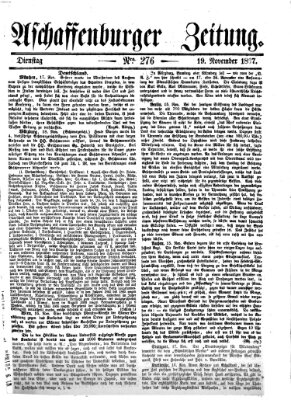 Aschaffenburger Zeitung Dienstag 19. November 1867