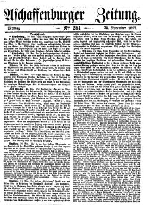 Aschaffenburger Zeitung Montag 25. November 1867