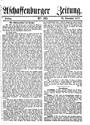 Aschaffenburger Zeitung Freitag 29. November 1867