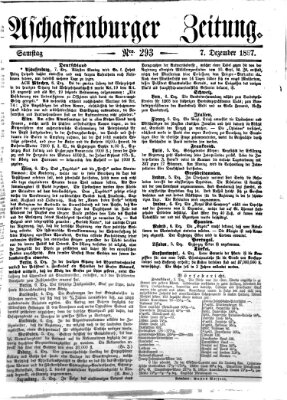 Aschaffenburger Zeitung Samstag 7. Dezember 1867