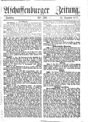 Aschaffenburger Zeitung Samstag 14. Dezember 1867