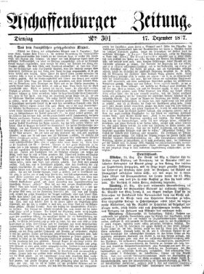 Aschaffenburger Zeitung Dienstag 17. Dezember 1867