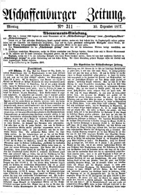 Aschaffenburger Zeitung Montag 30. Dezember 1867