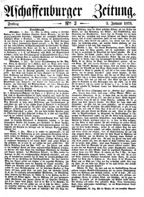 Aschaffenburger Zeitung Freitag 3. Januar 1868