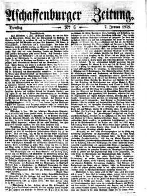 Aschaffenburger Zeitung Dienstag 7. Januar 1868