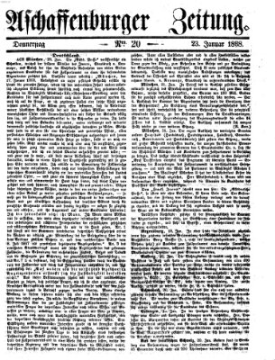 Aschaffenburger Zeitung Donnerstag 23. Januar 1868