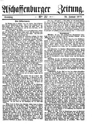 Aschaffenburger Zeitung Samstag 25. Januar 1868