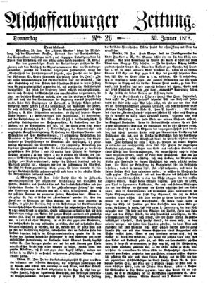 Aschaffenburger Zeitung Donnerstag 30. Januar 1868