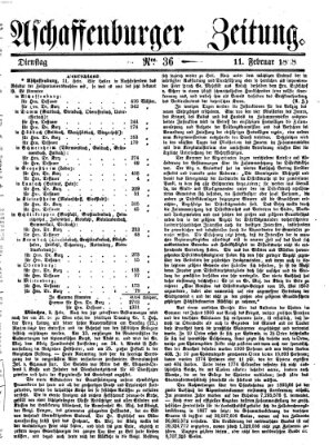 Aschaffenburger Zeitung Dienstag 11. Februar 1868