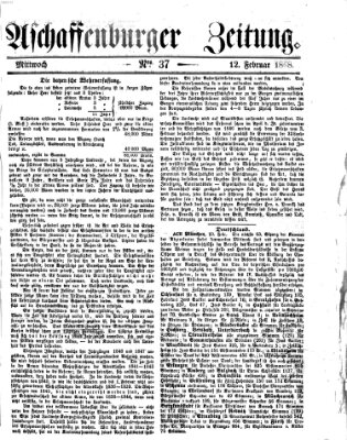 Aschaffenburger Zeitung Mittwoch 12. Februar 1868