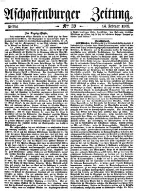 Aschaffenburger Zeitung Freitag 14. Februar 1868