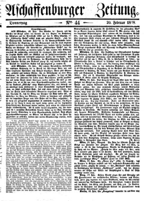 Aschaffenburger Zeitung Donnerstag 20. Februar 1868