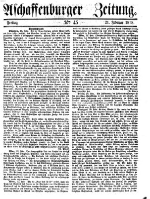 Aschaffenburger Zeitung Freitag 21. Februar 1868