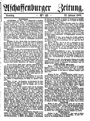 Aschaffenburger Zeitung Samstag 22. Februar 1868