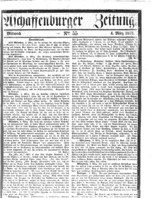 Aschaffenburger Zeitung Mittwoch 4. März 1868