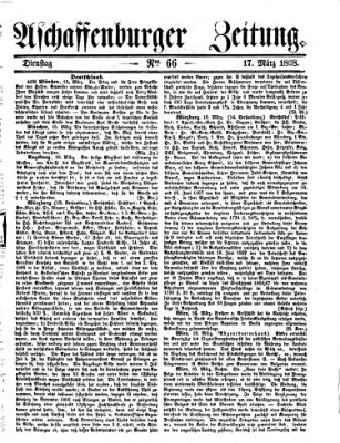 Aschaffenburger Zeitung Dienstag 17. März 1868