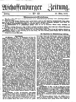 Aschaffenburger Zeitung Freitag 20. März 1868