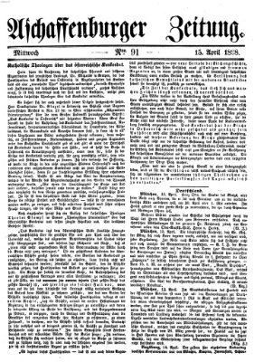 Aschaffenburger Zeitung Mittwoch 15. April 1868