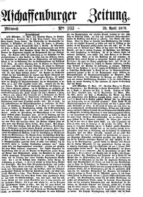 Aschaffenburger Zeitung Mittwoch 29. April 1868