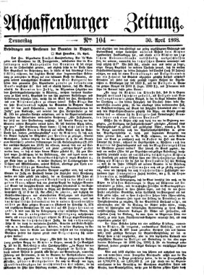 Aschaffenburger Zeitung Donnerstag 30. April 1868