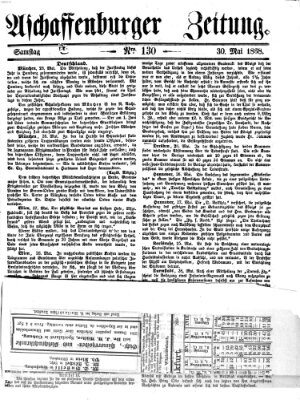 Aschaffenburger Zeitung Samstag 30. Mai 1868