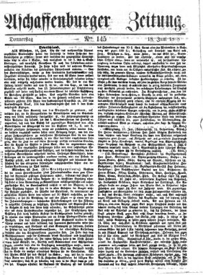 Aschaffenburger Zeitung Donnerstag 18. Juni 1868