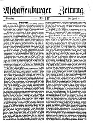 Aschaffenburger Zeitung Samstag 20. Juni 1868