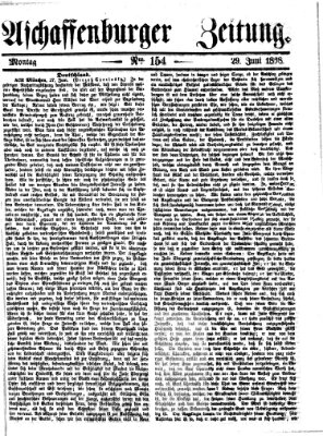 Aschaffenburger Zeitung Montag 29. Juni 1868