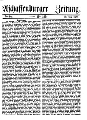 Aschaffenburger Zeitung Dienstag 30. Juni 1868