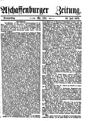 Aschaffenburger Zeitung Donnerstag 30. Juli 1868