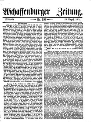 Aschaffenburger Zeitung Mittwoch 19. August 1868