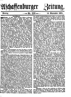 Aschaffenburger Zeitung Montag 14. September 1868