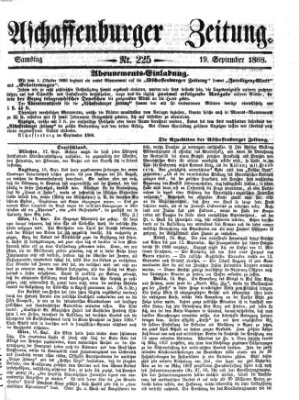 Aschaffenburger Zeitung Samstag 19. September 1868