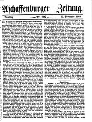 Aschaffenburger Zeitung Dienstag 22. September 1868