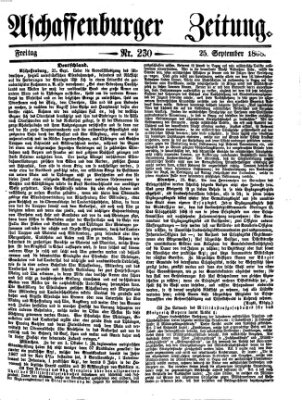 Aschaffenburger Zeitung Freitag 25. September 1868