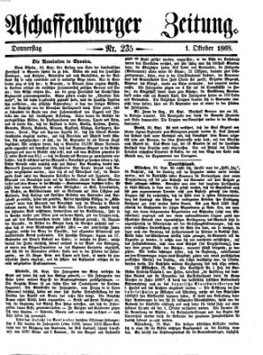 Aschaffenburger Zeitung Donnerstag 1. Oktober 1868