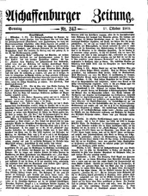 Aschaffenburger Zeitung Sonntag 11. Oktober 1868