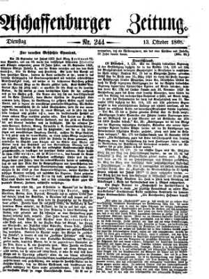 Aschaffenburger Zeitung Dienstag 13. Oktober 1868