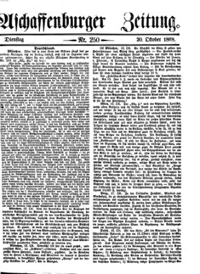 Aschaffenburger Zeitung Dienstag 20. Oktober 1868