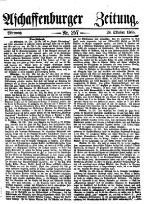 Aschaffenburger Zeitung Mittwoch 28. Oktober 1868