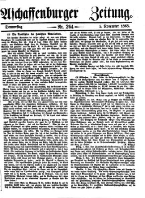 Aschaffenburger Zeitung Donnerstag 5. November 1868