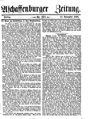 Aschaffenburger Zeitung Freitag 13. November 1868