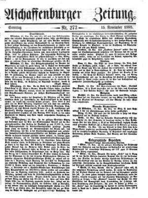 Aschaffenburger Zeitung Sonntag 15. November 1868