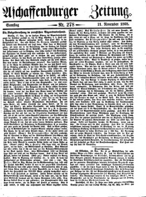 Aschaffenburger Zeitung Samstag 21. November 1868