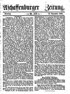 Aschaffenburger Zeitung Sonntag 22. November 1868