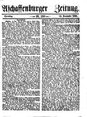 Aschaffenburger Zeitung Dienstag 24. November 1868