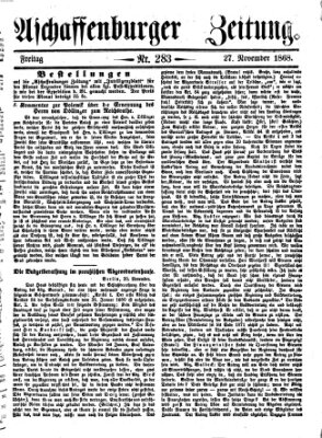 Aschaffenburger Zeitung Freitag 27. November 1868