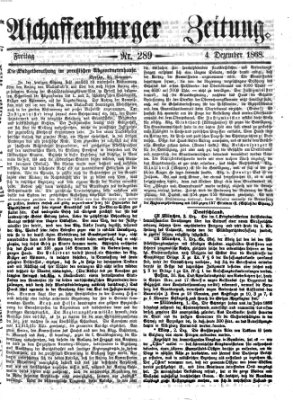 Aschaffenburger Zeitung Freitag 4. Dezember 1868